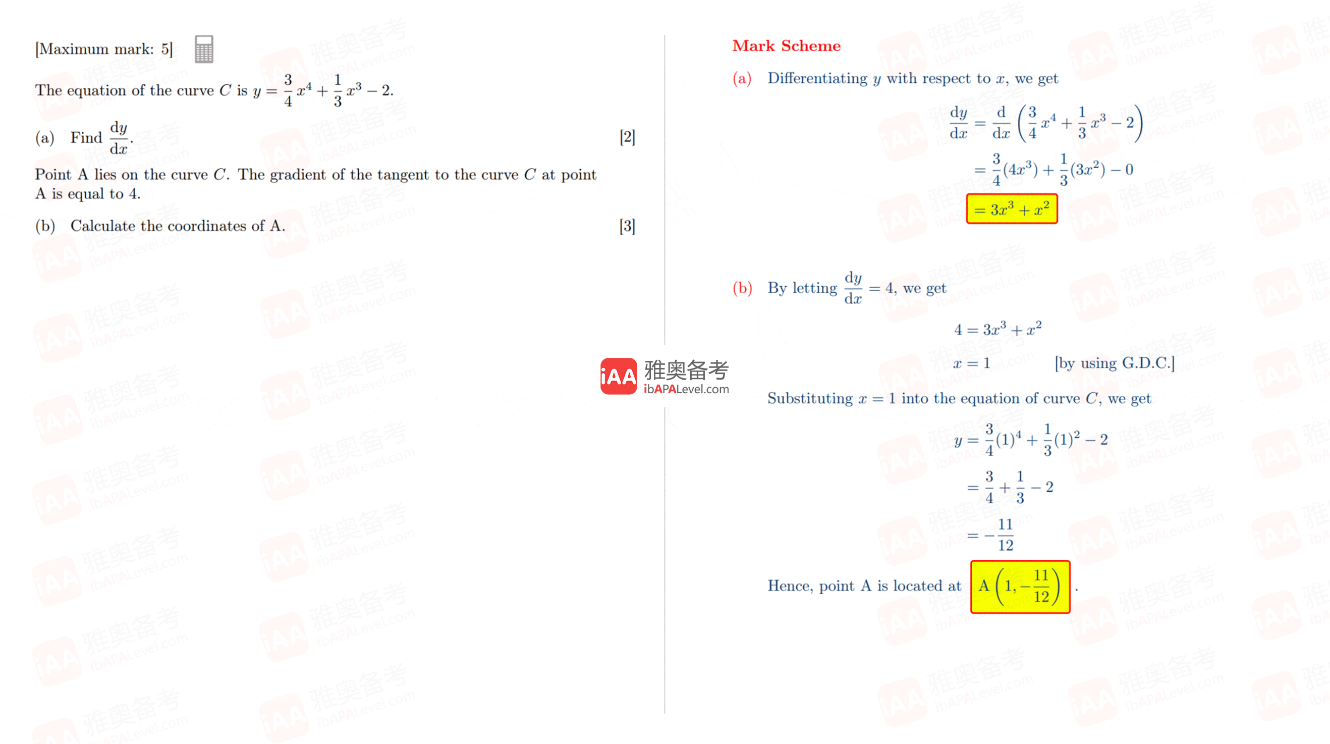 Topic 5：Calculus 1-4 - 原始IB 数学 AI HL - 雅奥备考 - 雅奥备考国际教育资源平台!